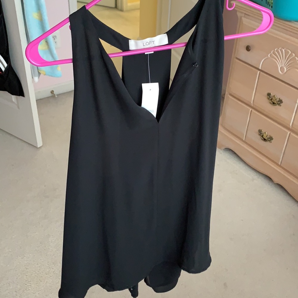 NEW Loft black loose chiffon tank top